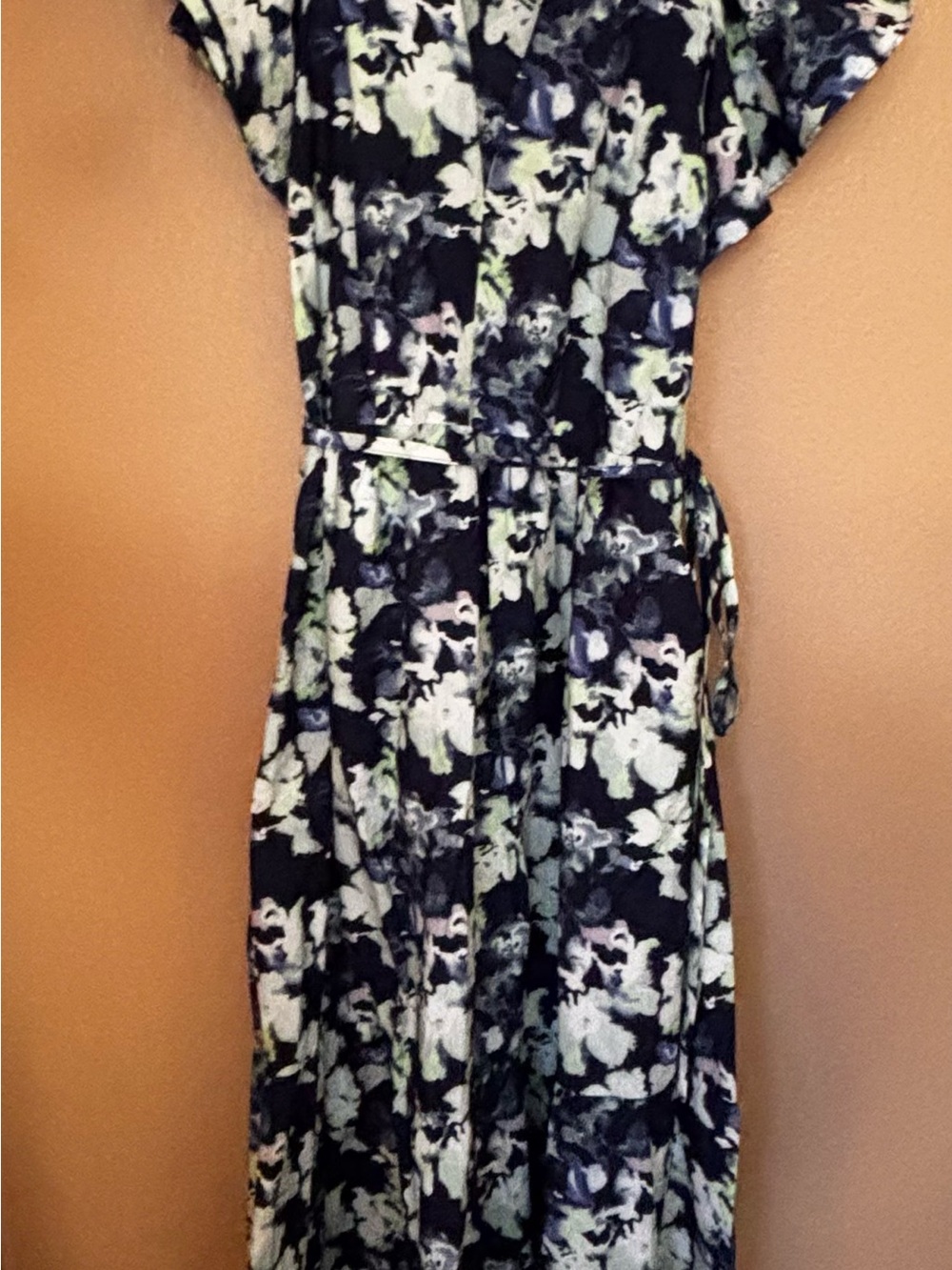 a new day Navy Floral Maxi Dress with White and Light Green Accents